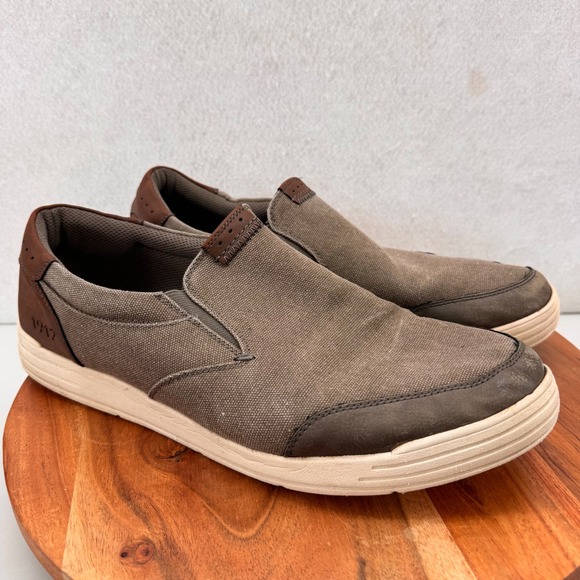 Man's Loafers Nunn Bush City Walk Canvas‎ Moc Toe Slip-On 14M Casual - Picture 1 of 9